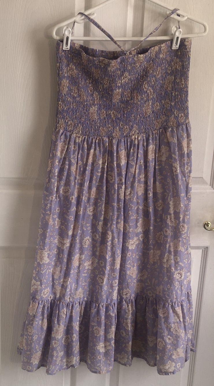 Shade & Shore Lg Boho smocked sundress cottagecore floral romantic tradwife